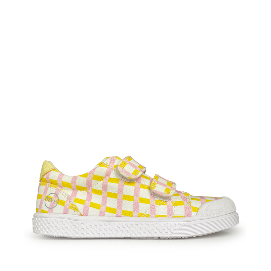 10IS - Canvas velcro sneaker with checkered print
