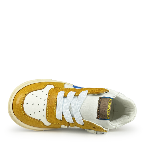 Rondinella first walkers Sneaker white blue and ochre