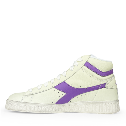 Diadora sneaker Halfhoge witte sneaker met paars logo