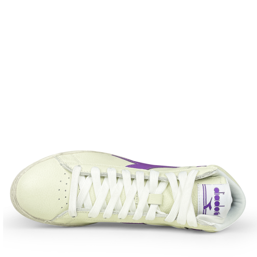 Diadora trainer Semi-high white sneaker with violet logo