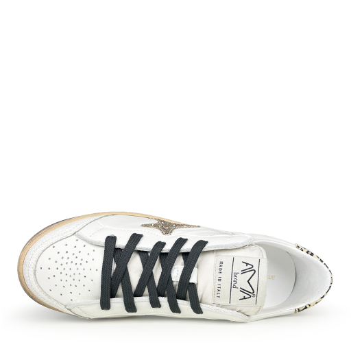 AMA BRAND trainer Trainer white with gold and leopard print
