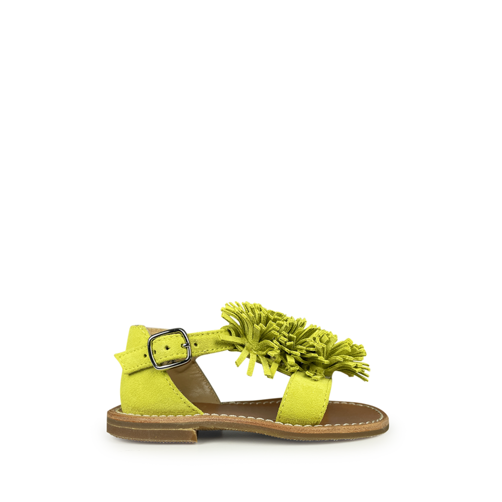 Gallucci - Gele sandaal met franjes