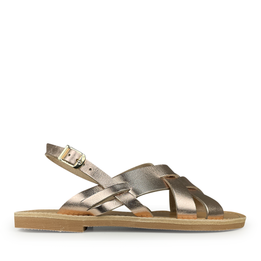 Kids shoe online Théluto sandals Rose metallic leather slippers