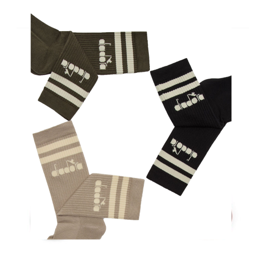 Diadora short socks 3 pairs of socks (black, beige, and khaki)