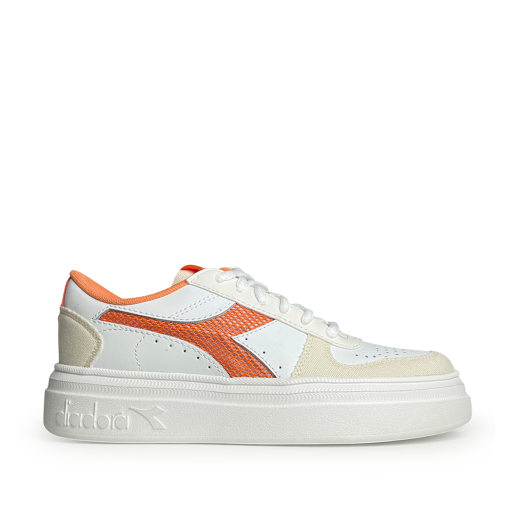 Kids shoe online Diadora trainer White sneaker with orange