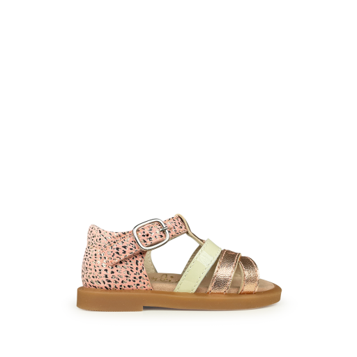 Kids shoe online Beberlis sandals Pink sandal with metallic accents