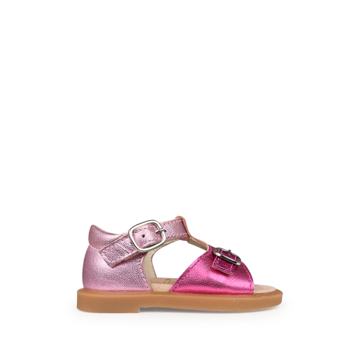 Kinderschoen online Beberlis sandalen Roze metallic sandaal