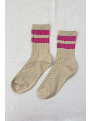 Kids shoe online Le Bon Shoppe short socks Le Bon Shoppe -Varsity/ Pink