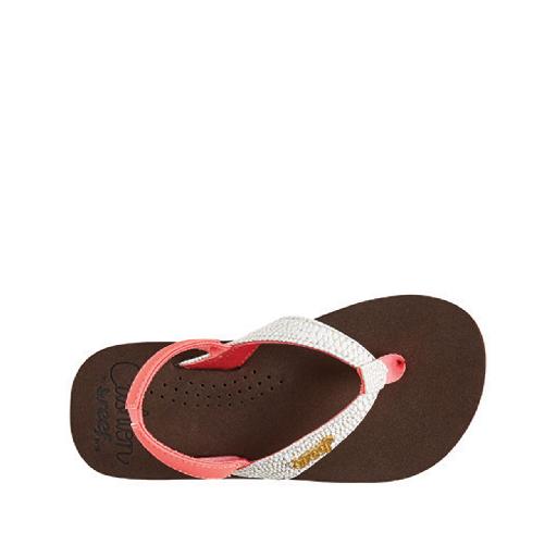 Kids shoe online Reef slippers Flip flop in pink and glitter beige