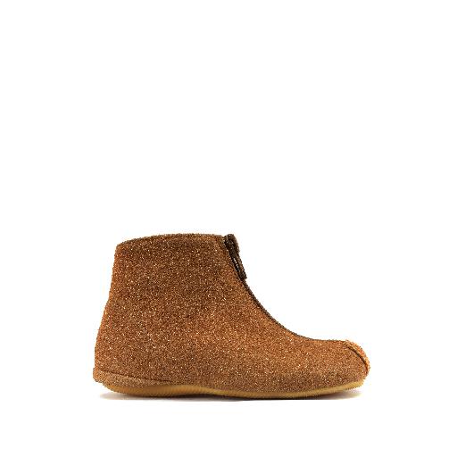 Kids shoe online Gallucci slippers Brown glitter slipper