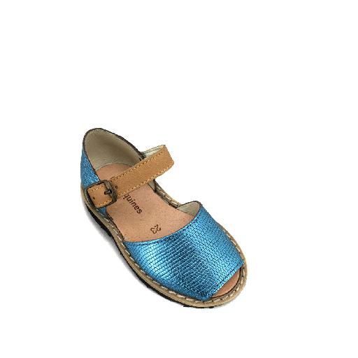 Minorquines sandalen Sandaal in reptielenprint in turquoise-blauw