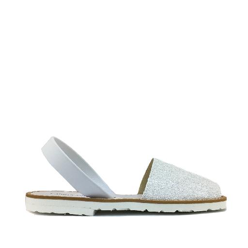 Kinderschoen online Minorquines sandalen Sandaal in witte glitter