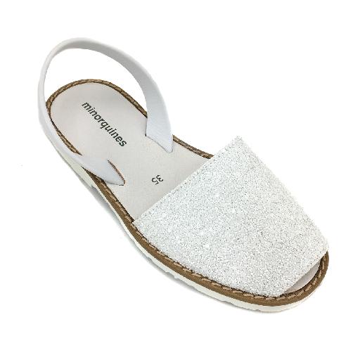 Minorquines sandalen Sandaal in witte glitter