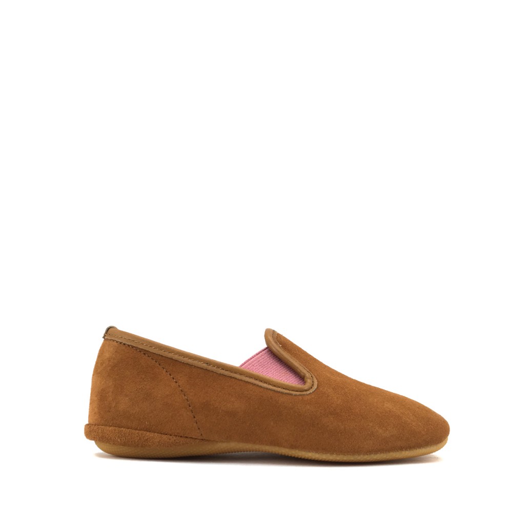 Gallucci - Suede slipper with pink accent