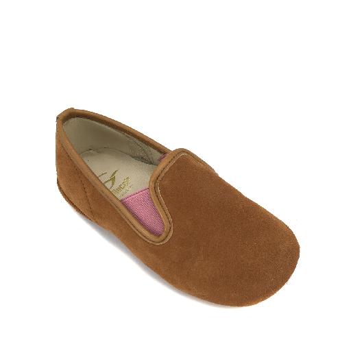 Gallucci slippers Suede slipper with pink accent