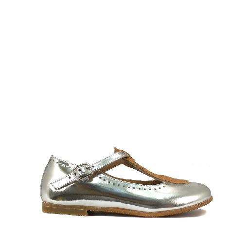 Kids shoe online Gallucci mary jane Silver mary-jane with bronze detail