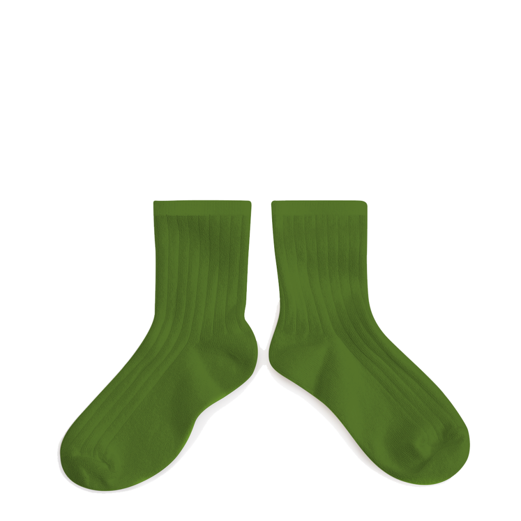 Collegien - Short green socks - Pois gourmand