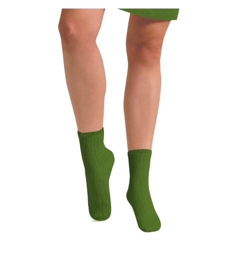 Collegien short socks Short green socks - Pois gourmand