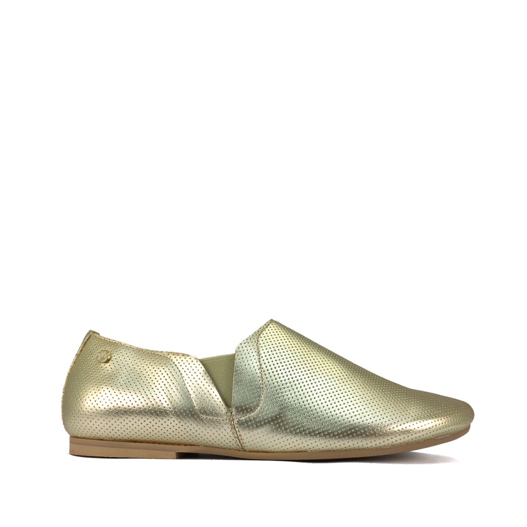 Manuela de juan - Loafer in gold perforated leather