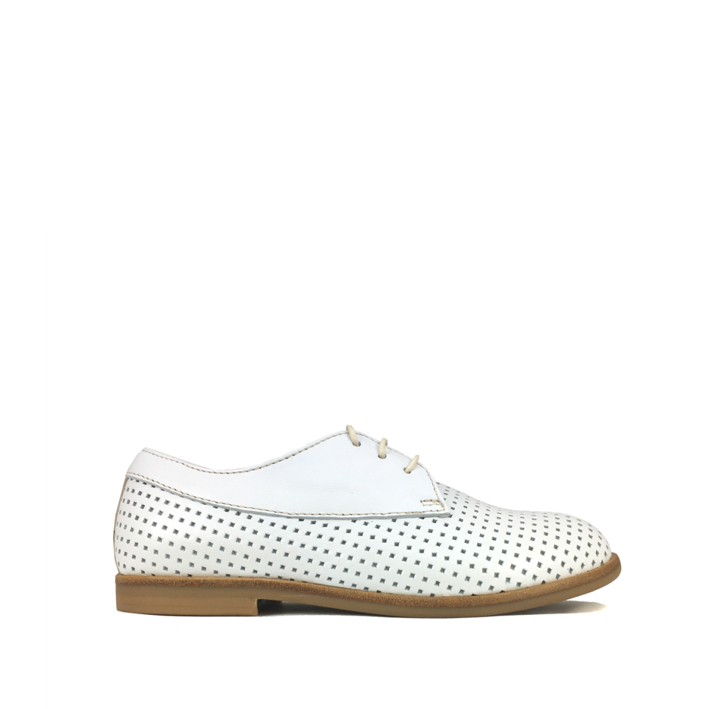 Ocra by Pops - White perforated derby