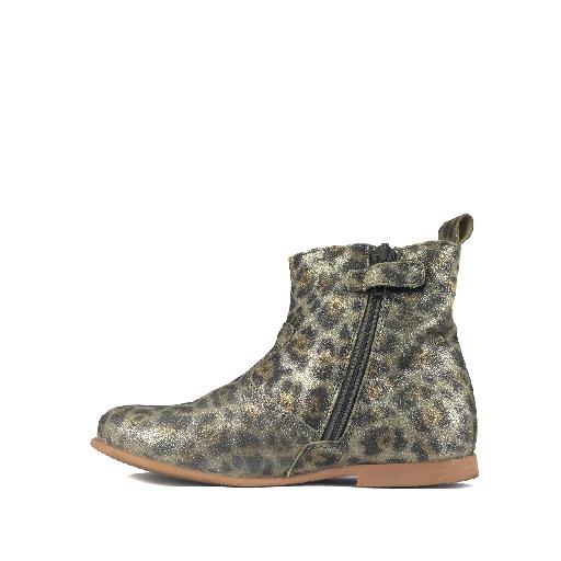 JFF short boots Short leopard glitter boot