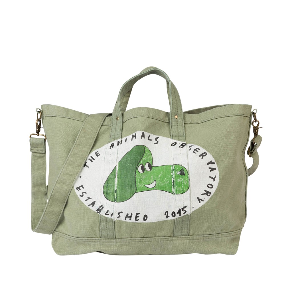 The Animals Observatory - Large totebag in grey-green with print