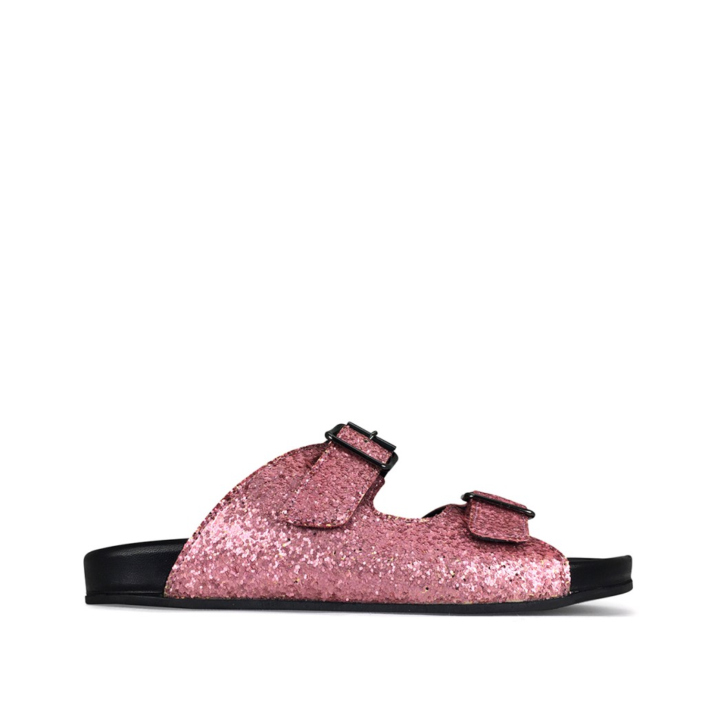 Gallucci - Comfortabele slippers roze glitter