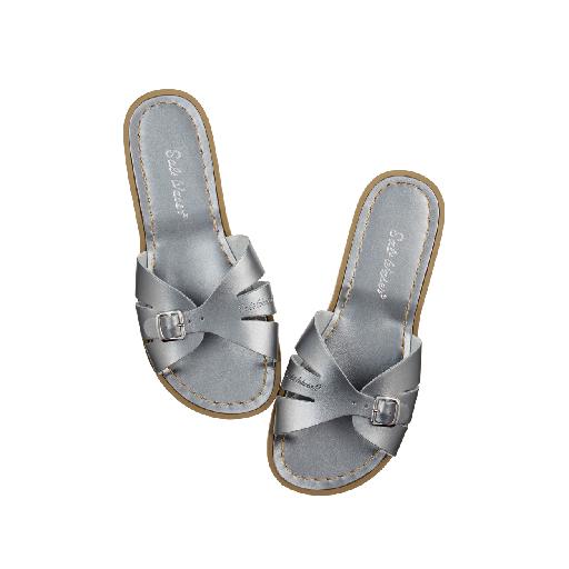 Kids shoe online Salt water sandal sandals Salt-Water Classic Slides in pewter silver