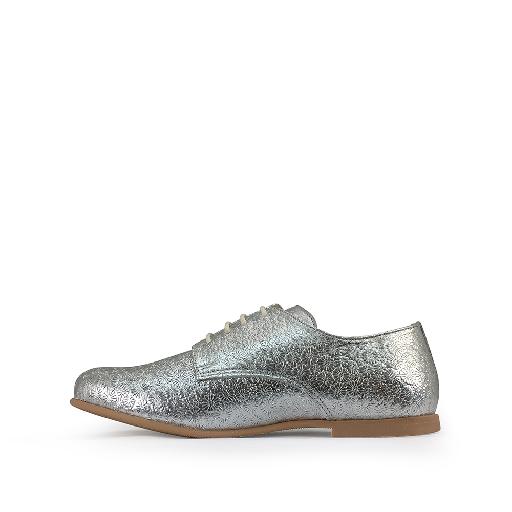 JFF lace-up shoes Derby in silver with relief