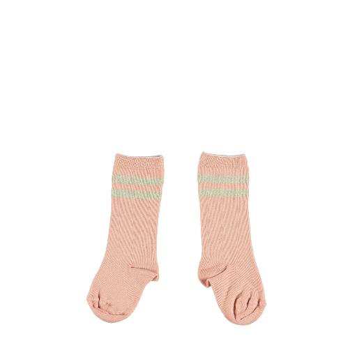 Piupiuchick short socks Salmon pink striped socks