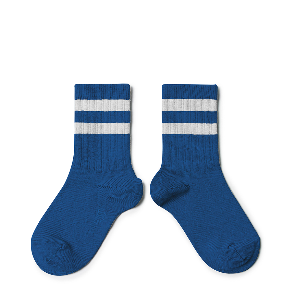 Collegien - Blue sport socks with stripes