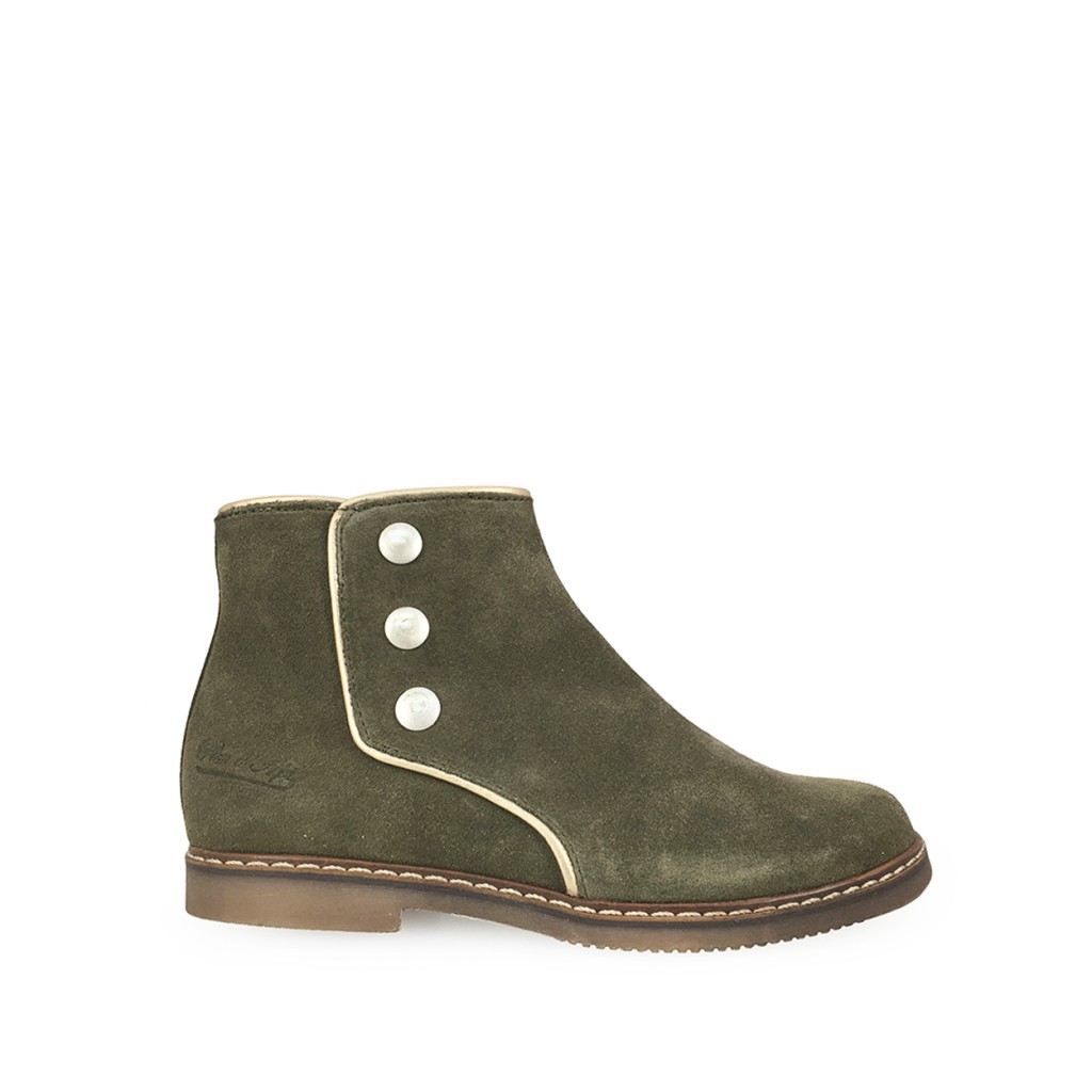 Pom d'api - Short green boot with studs