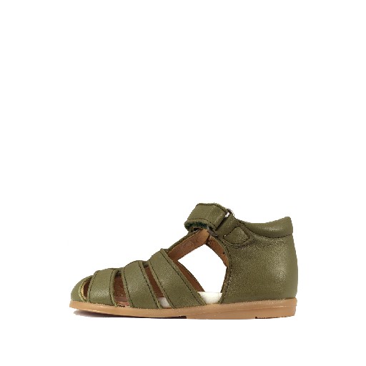 Two Con Me by Pepe sandals Closed olive green toddler's sandal
