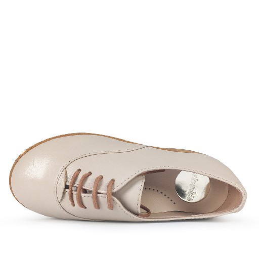 Beberlis lace-up shoes Elegant nude beige derby shoe