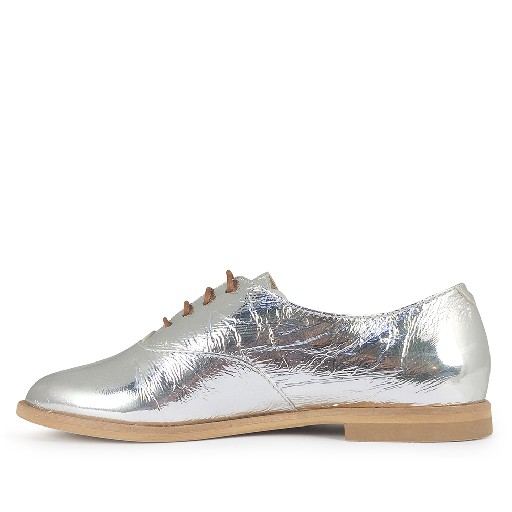 Beberlis lace-up shoes Elegant patent silver derby shoe