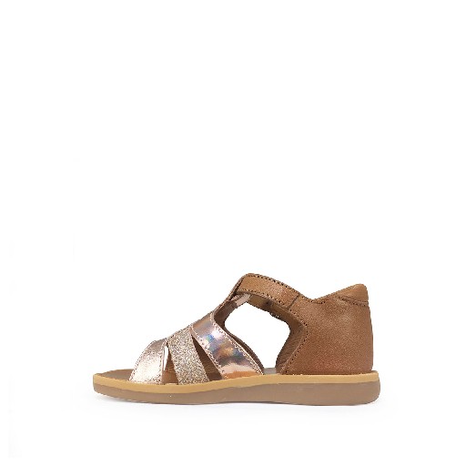 Pom d'api sandalen Sandaal met gesloten hiel bruin en metallic