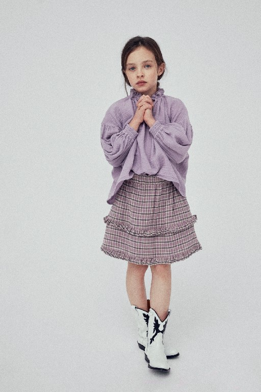 The new society skirts Purple check skirt