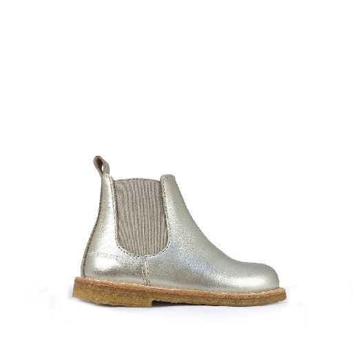 Kinderschoen online Angulus korte laarzen Chelsea boot in champagne/beige