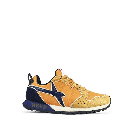 Kids shoe online W6YZ trainer Racer in ocher and blue