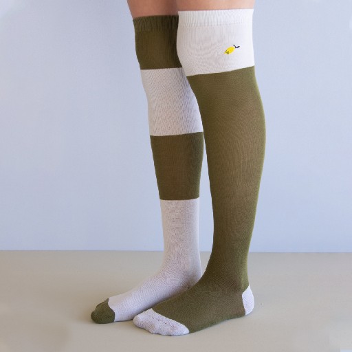 Sticky Lemon / Sticky Sis knee socks Knee socks vertical stripes green