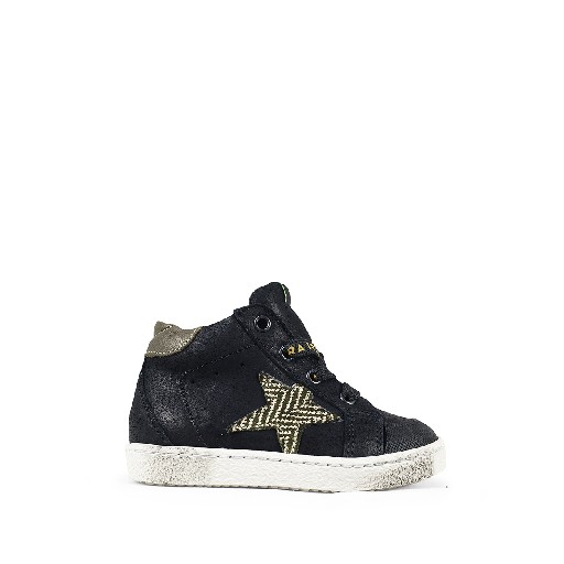 Kids shoe online Rondinella trainer Black sneaker with star