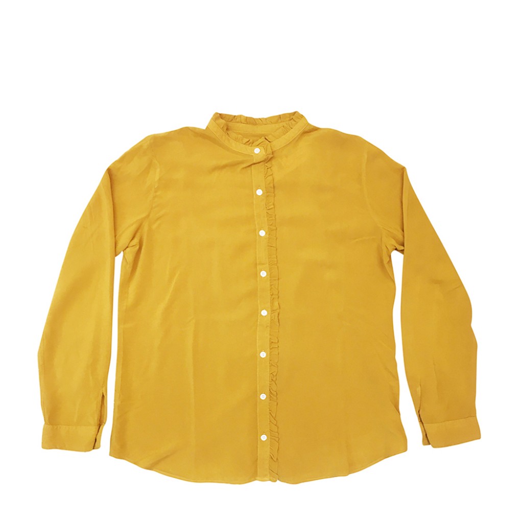 Hartford - Okerkleurige blouse in soepele stof