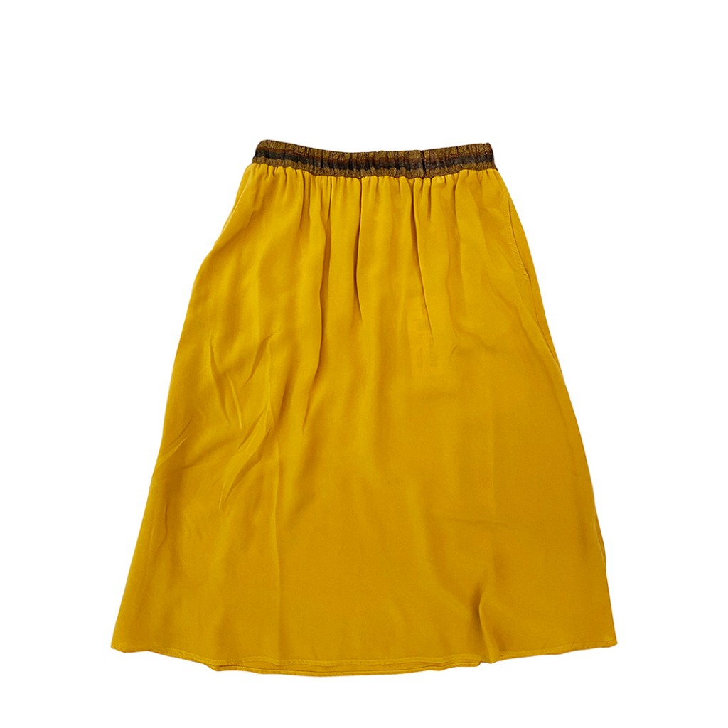 Hartford - Ocher coloured skirt in supple fabric
