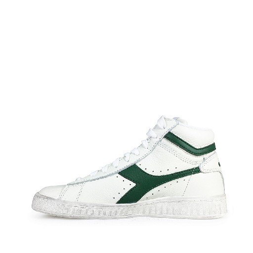 Diadora sneaker Halfhoge witte sneaker met groen logo