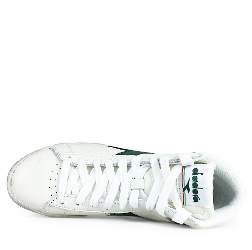 Diadora trainer Semi-high white sneaker with green logo
