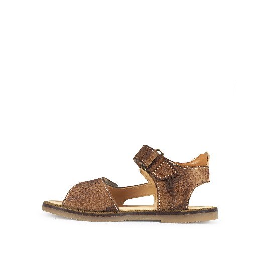 Ocra sandals Velcro sandal in cognac