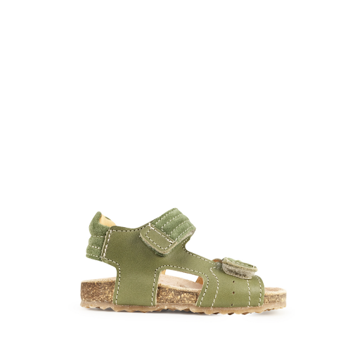 Kids shoe online Ocra sandals Green first step sandal with velcro