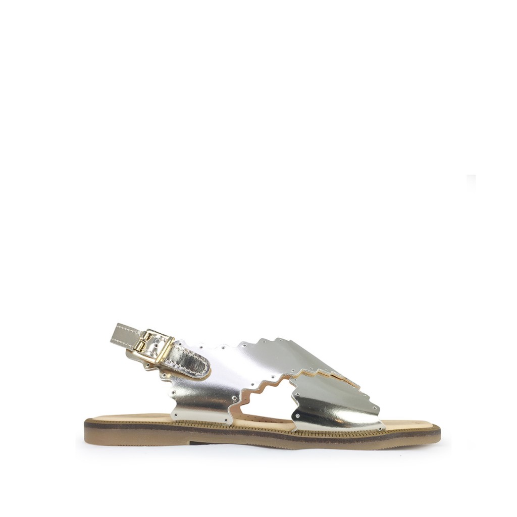 Ocra - Gold sandal with crossed bands