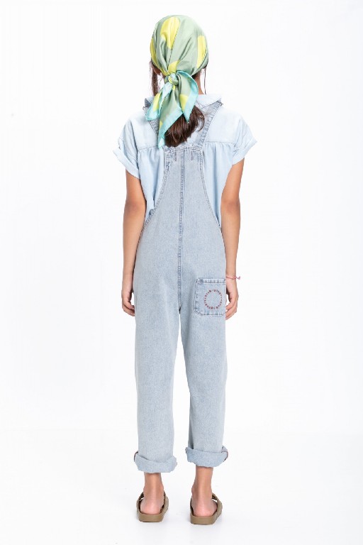 Piupiuchick trousers Dungarees light blue washed
