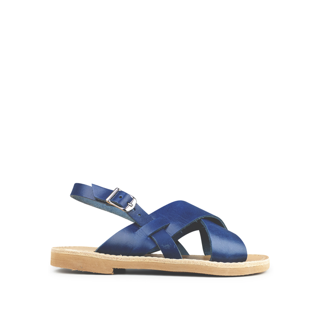 Théluto - Jeans blauwe lederen sandaal